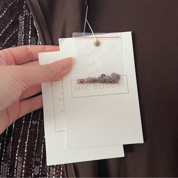 NWT Mac Duggal 93625 Long Sleeve Sequin Mini Dress - Picture 11 of 17